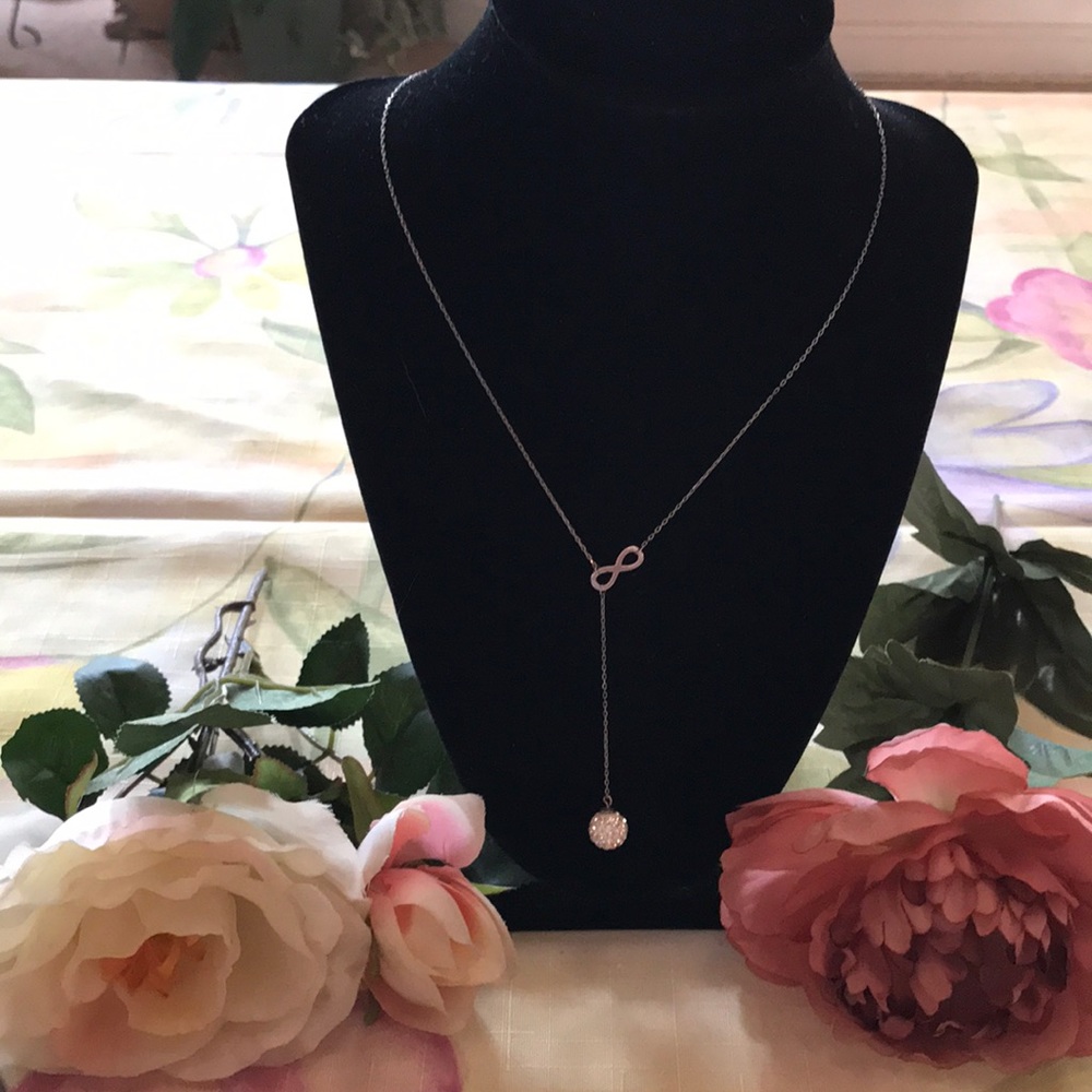 Silver Necklace with Infinity Symbol & Crystals